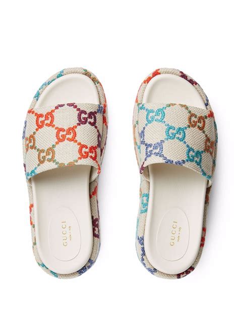 white rainbow gucci slides|Gucci slides outlet.